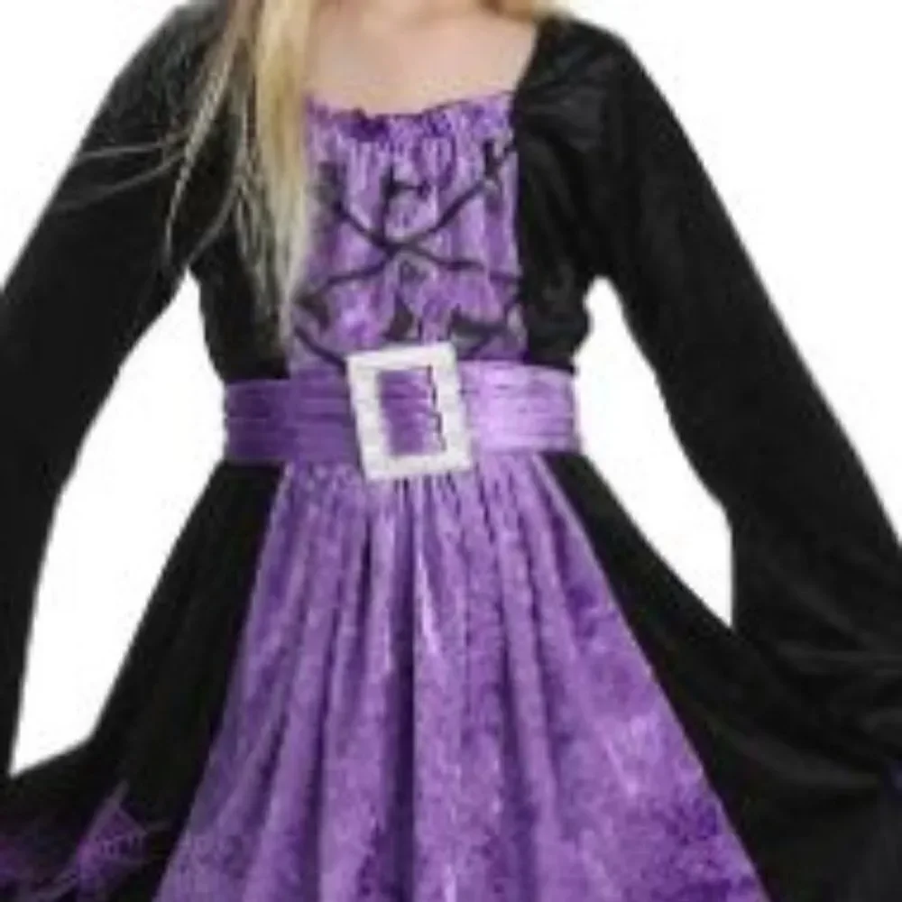 Purple and Black Halloween Witch costume for Girls size large